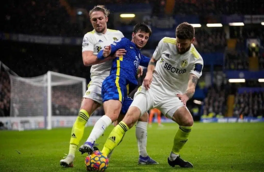 Mason Mount trong trận đấu Chelsea vs Leeds United, thứ Bảy (11/12/2021)