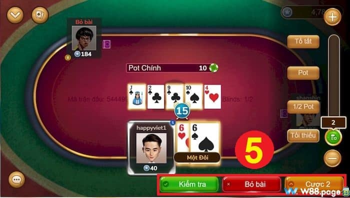 Chơi Poker trên W88 thưởng 90,000 VND tiền cược miễn phí (10)
